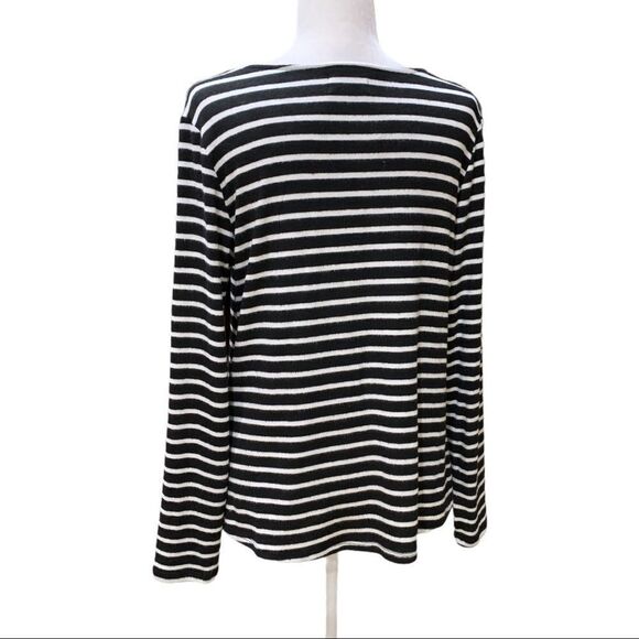 NWT Maurices Long Sleeve Rayon Black/White SOFT Top Sz L NEW - Picture 6 of 10